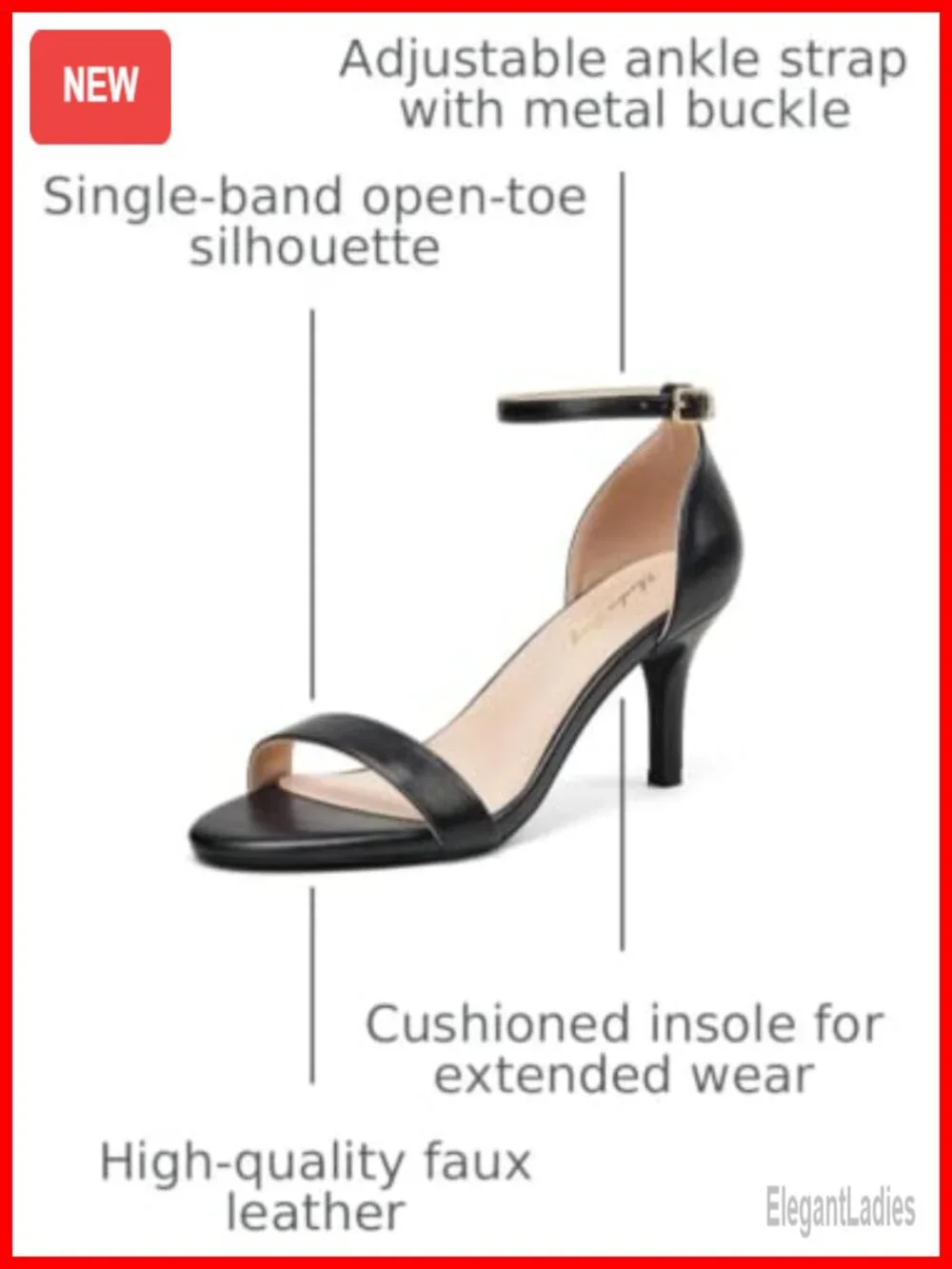 Kitten Heel Sandals with Ankle Strap Open Toe Dress Heels for Women